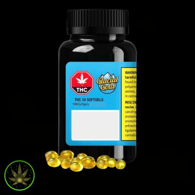 THC 10mg, Glacial Gold (100/pk) Softgels
