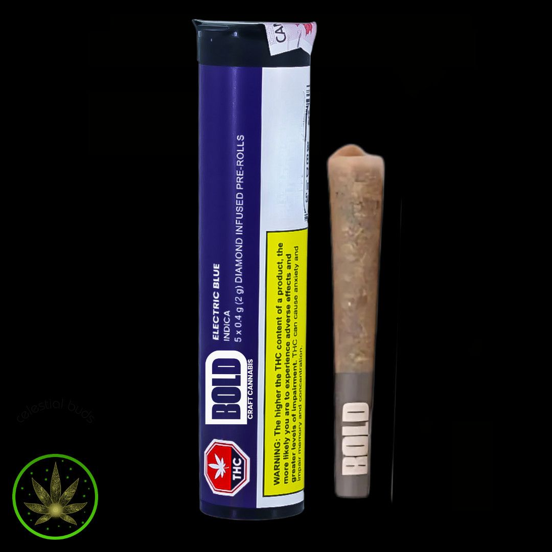 Electric Blue, BOLD (5x0.4g) Diamond Infused Pre-Rolls