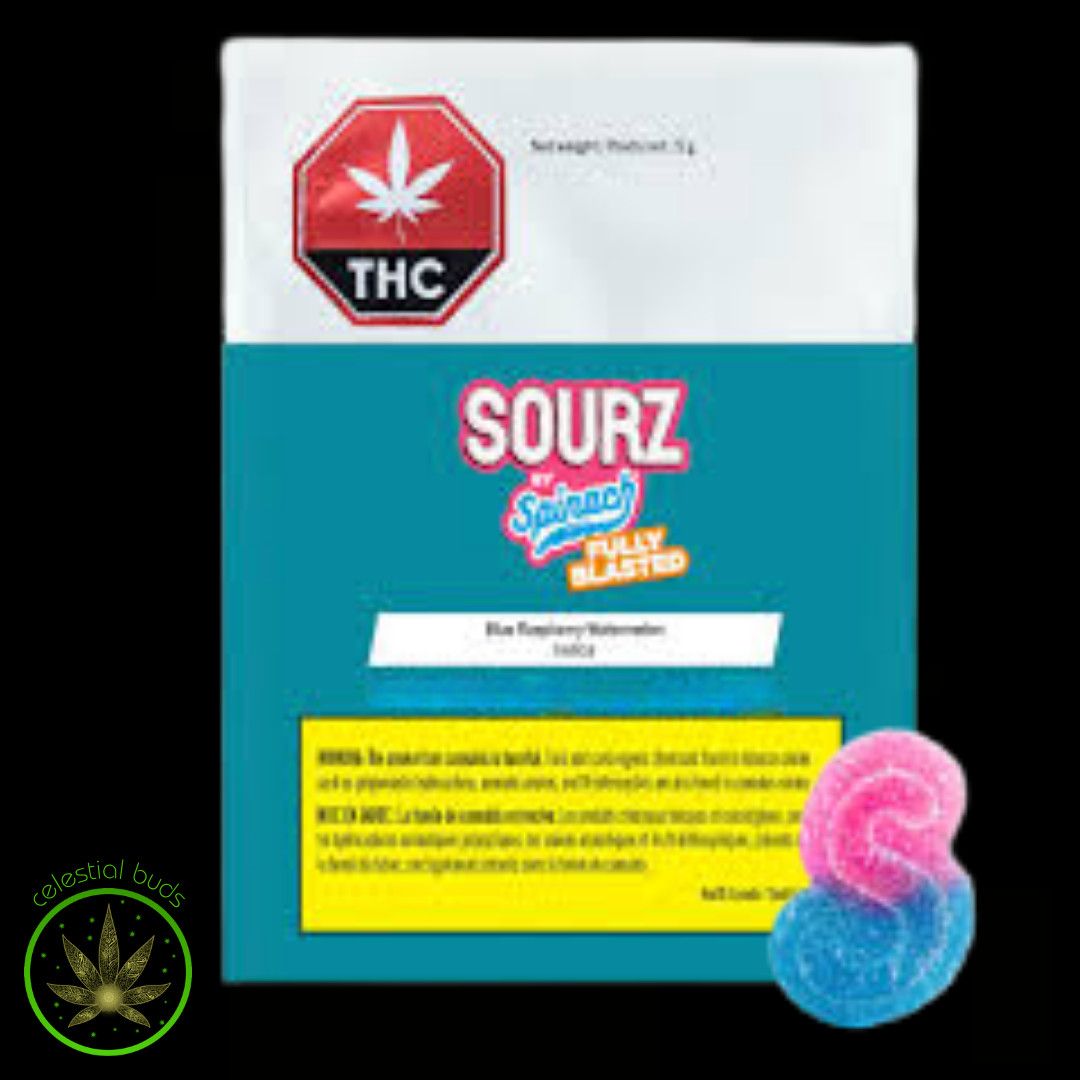 Fully Blasted Blue Raspberry Watermelon, SOURZ by Spinach (10x10mg) Soft Chews