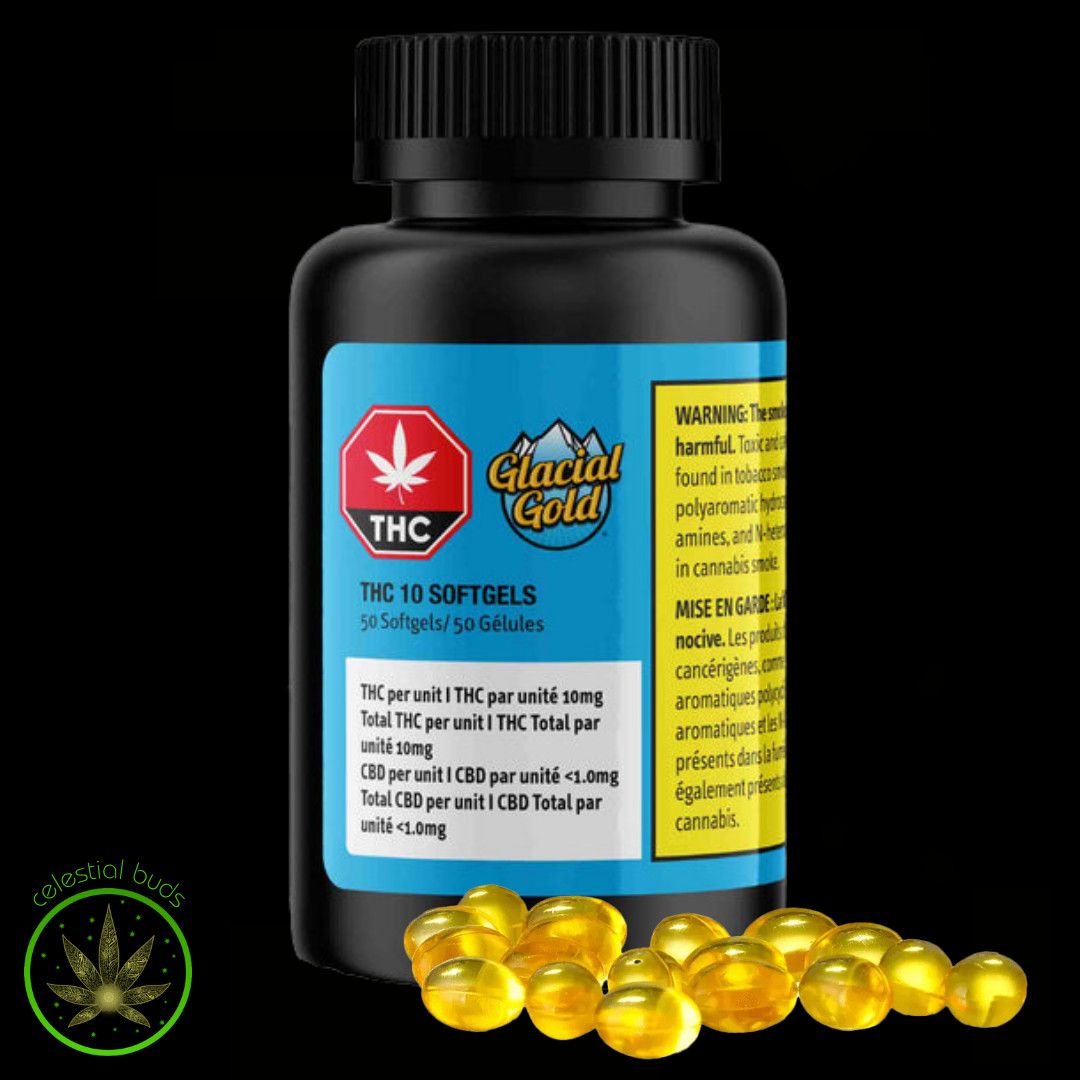 THC 10mg, Glacial Gold (50/pk) Softgels