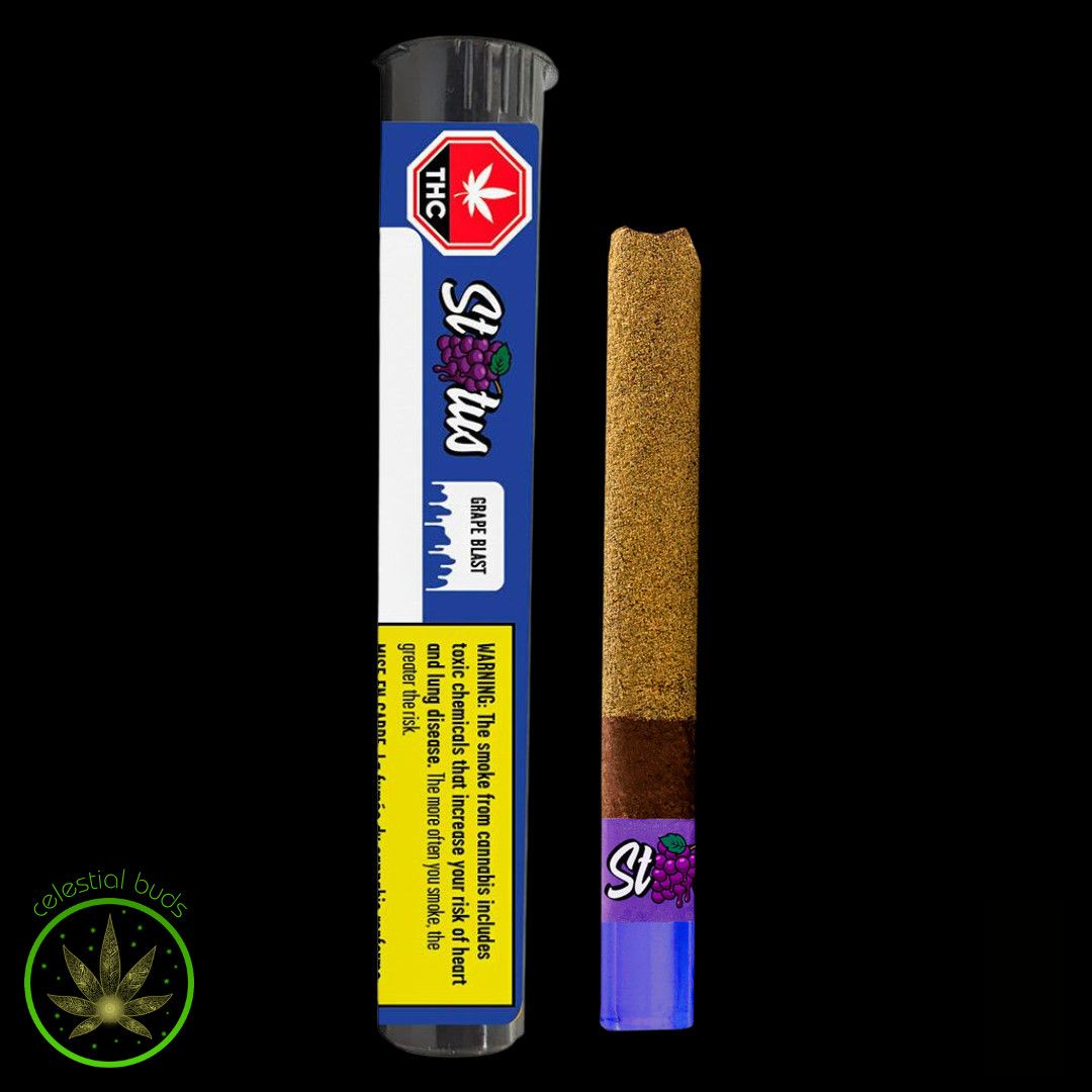 Grape Blast Kief Coated Liquid Diamond, Status (1x1g) Infused Blunt