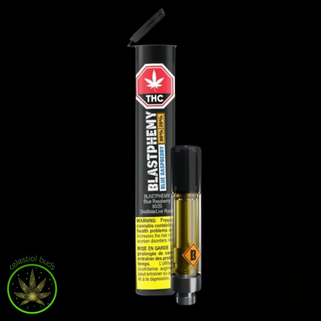 Blue Raspberry 80:20 Distillate:Live Rosin, BLASTPHEMY (1g) PVC