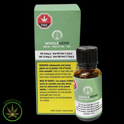 Full Spectrum CBD,  Wholehemp (30ml) Oil