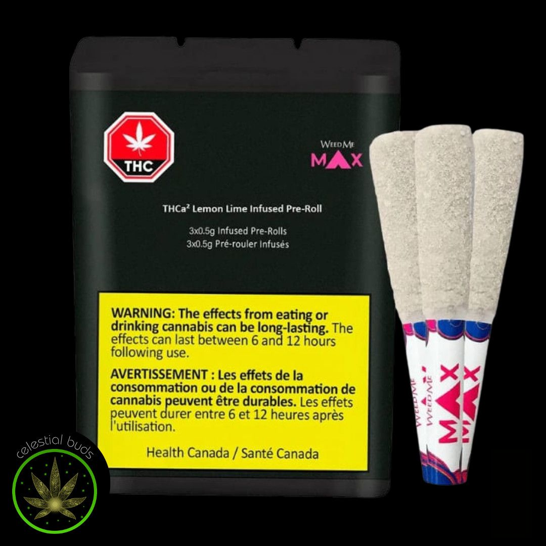 THCa Lemon Lime, Weed Me Max (3x0.5g) Infused Pre-Rolls