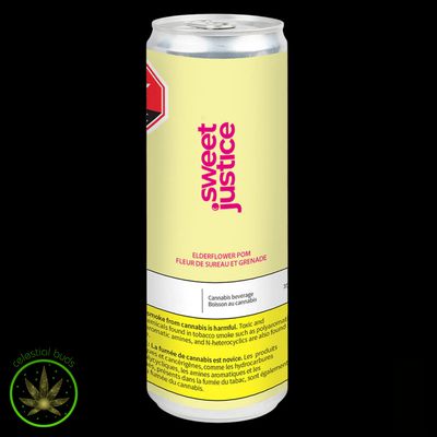 Elderflower Pom 5mg THC:CBD 1:1, Sweet Justice (355mL) Soda
