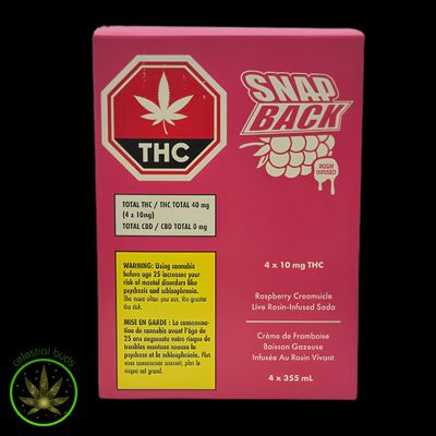 Raspberry Creamsicle Rosin-Infused Multipack, Snap Back (4x355ml) Soda