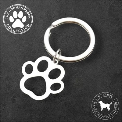 Dog Paw Stainless Steel Keychain 