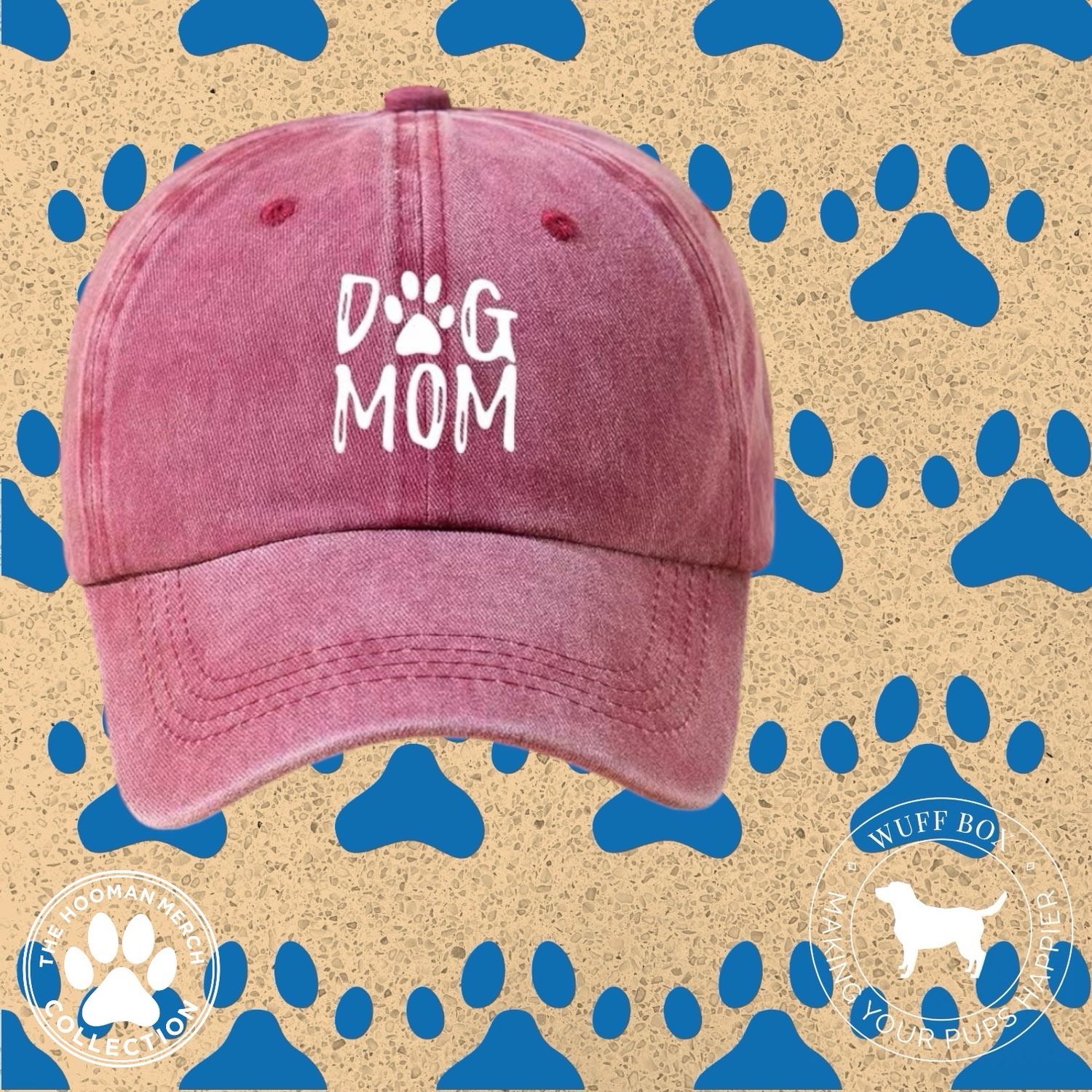 “Dog Mom” Print Baseball Cap