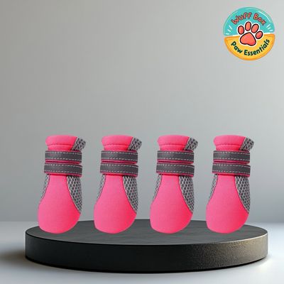Pink Soft Adjustable Dog Shoes