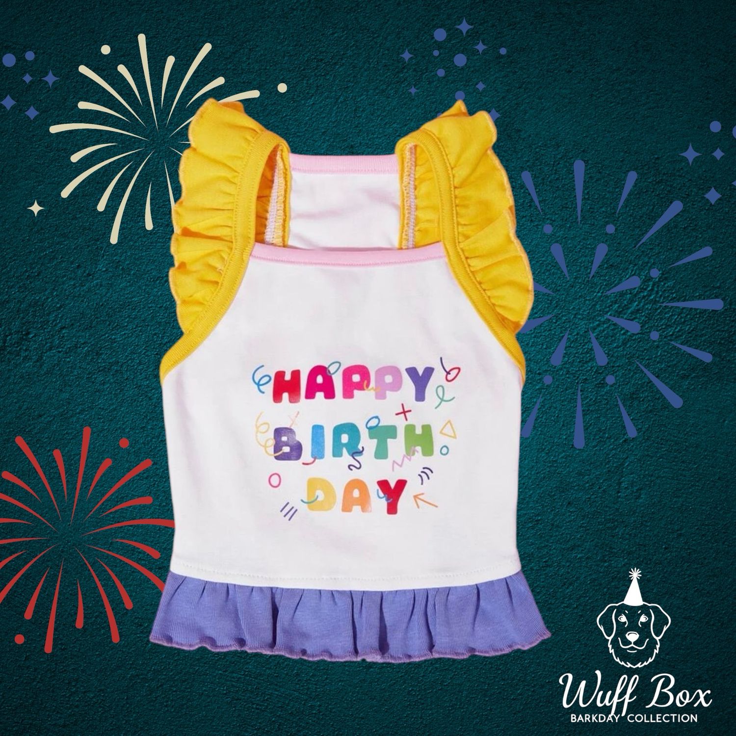 Ruffle Happy Birthday Print Tank