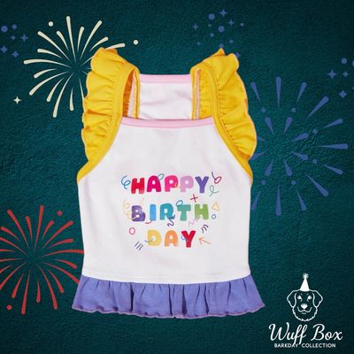 Ruffle Happy Birthday Print Tank