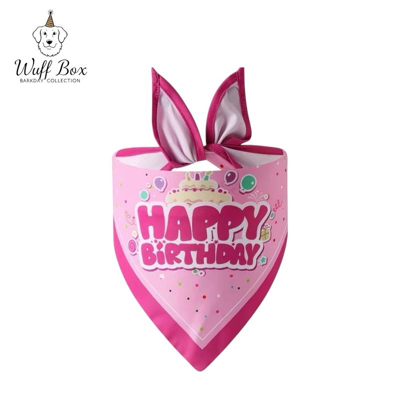 Pink Happy Birthday Bandana