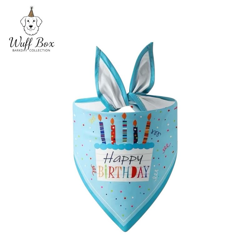 Blue Happy Birthday Bandana