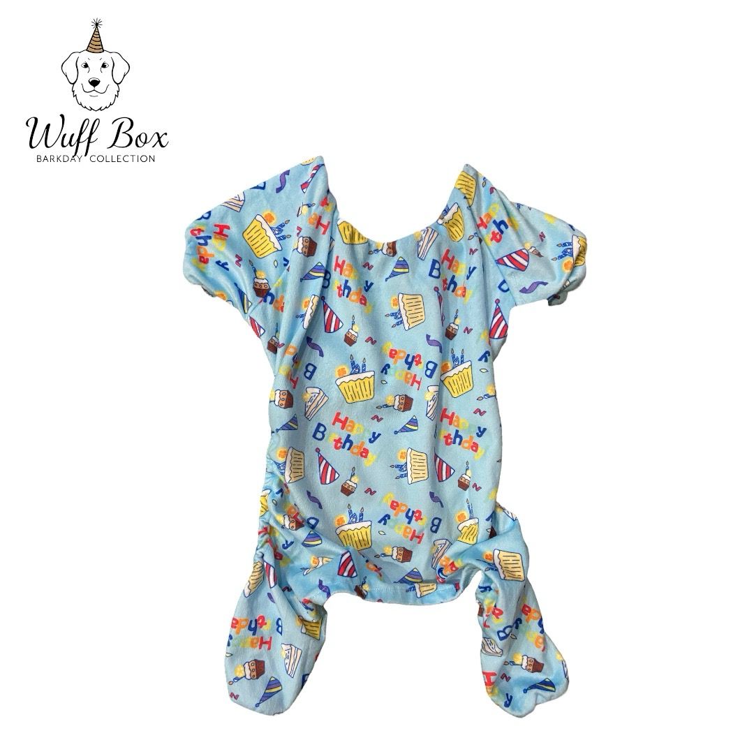 Blue BarkDay Print Onesie