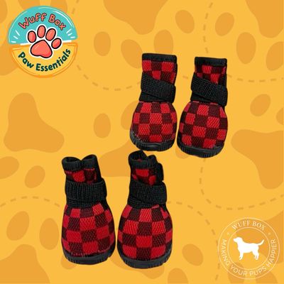 Red Checkered - Soft Leather Booties