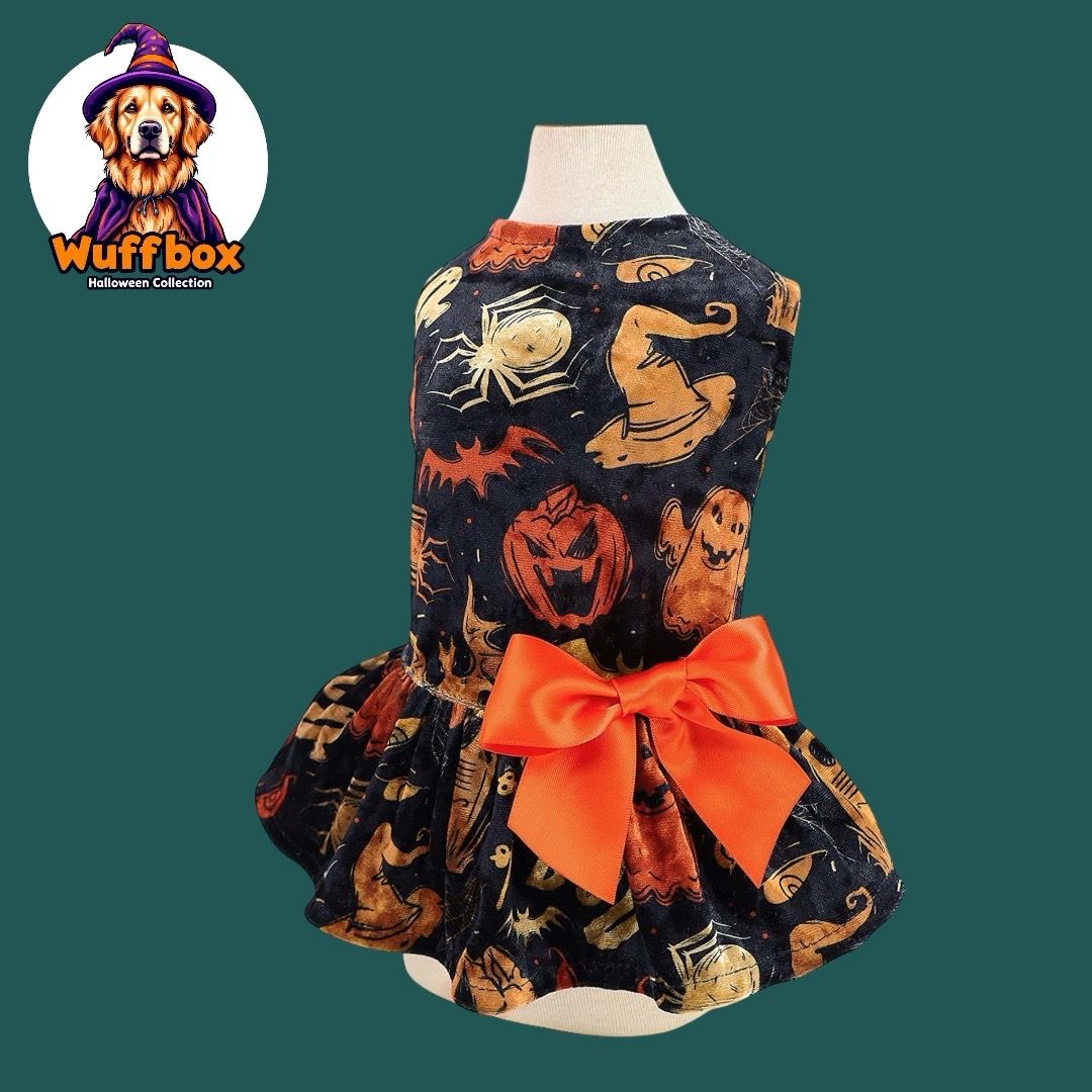 Fitwarm - Velvet Halloween Bowknot Dress