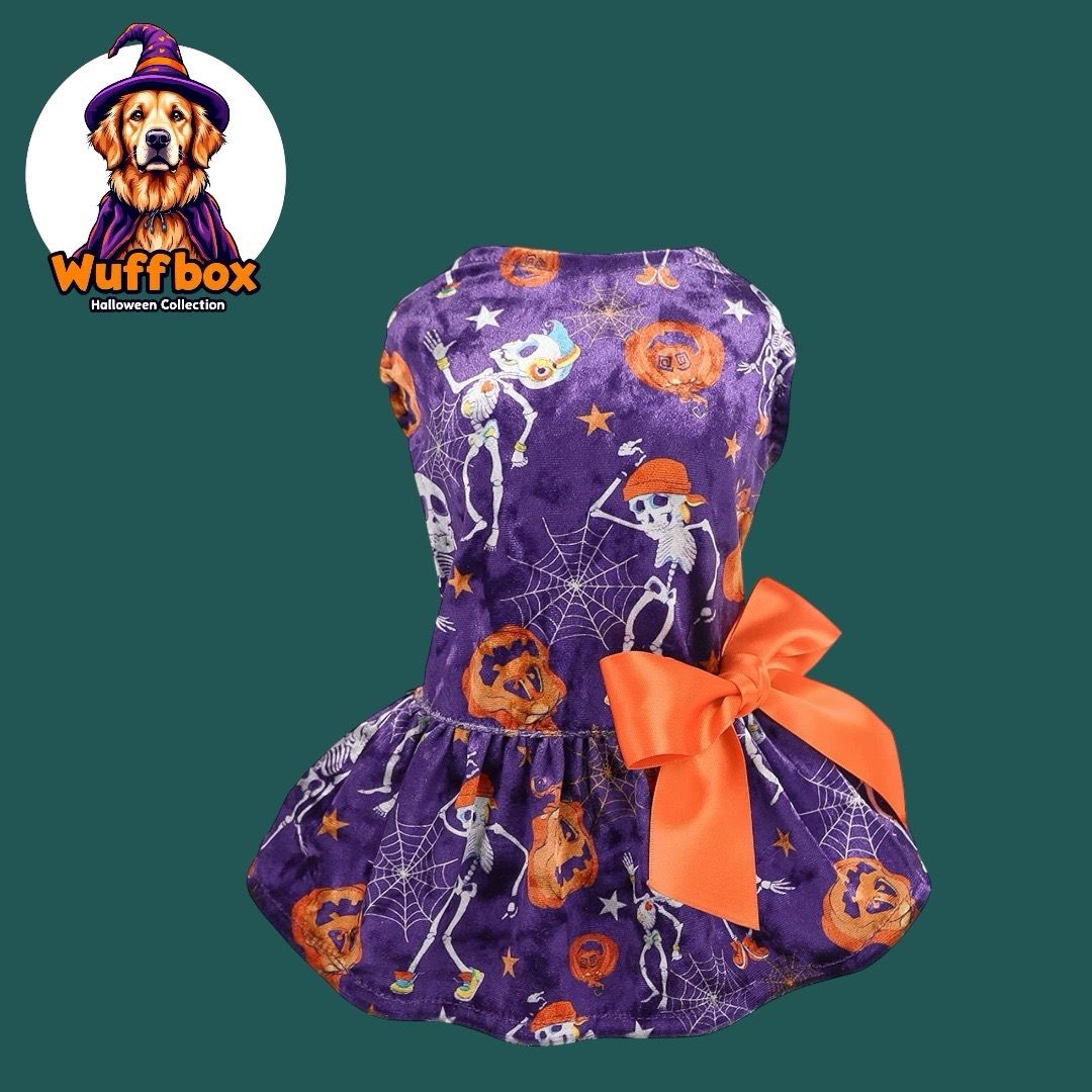 Fitwarm - Velvet Halloween Bowknot Dress