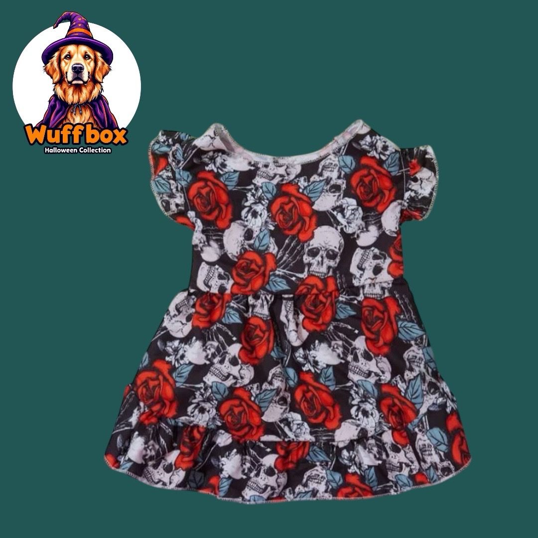 Halloween Skull Print Cotton Dress