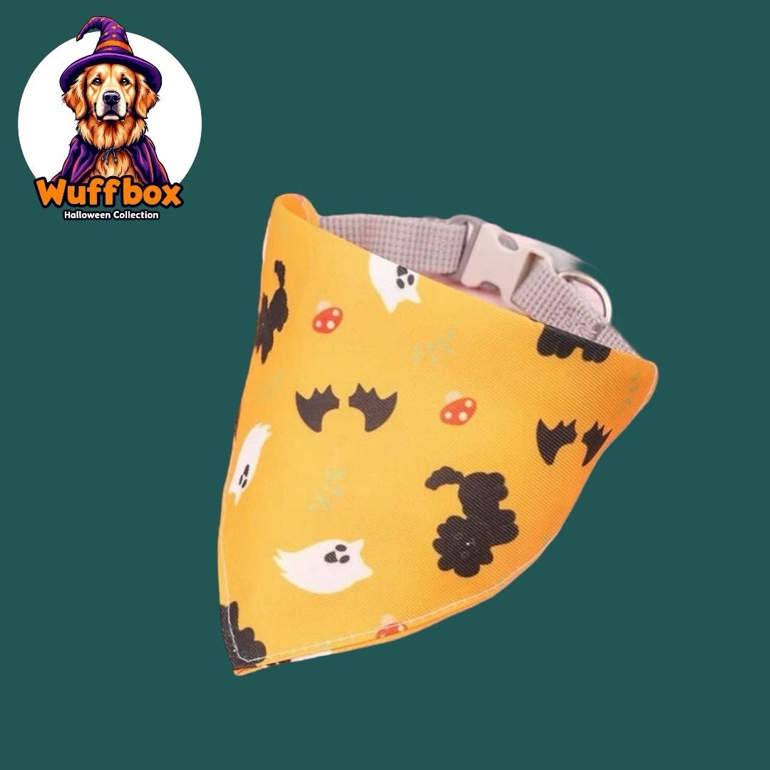 Halloween Theme - Mustard Bandana Bib Collar