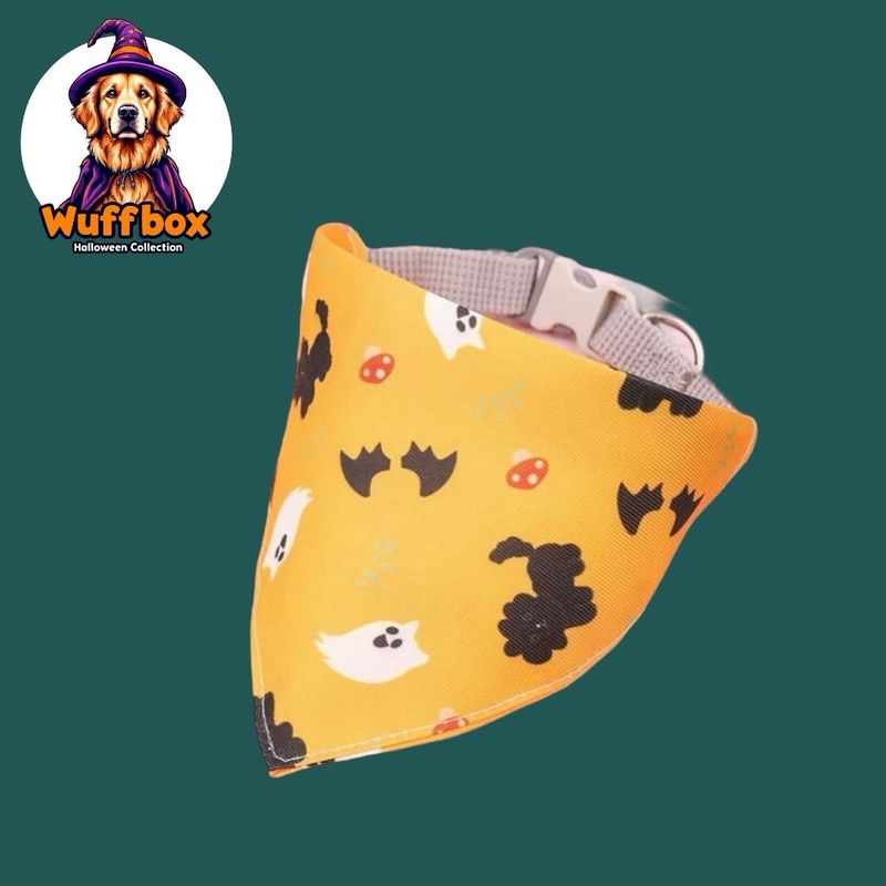 Halloween Theme - Mustard Bandana Bib Collar