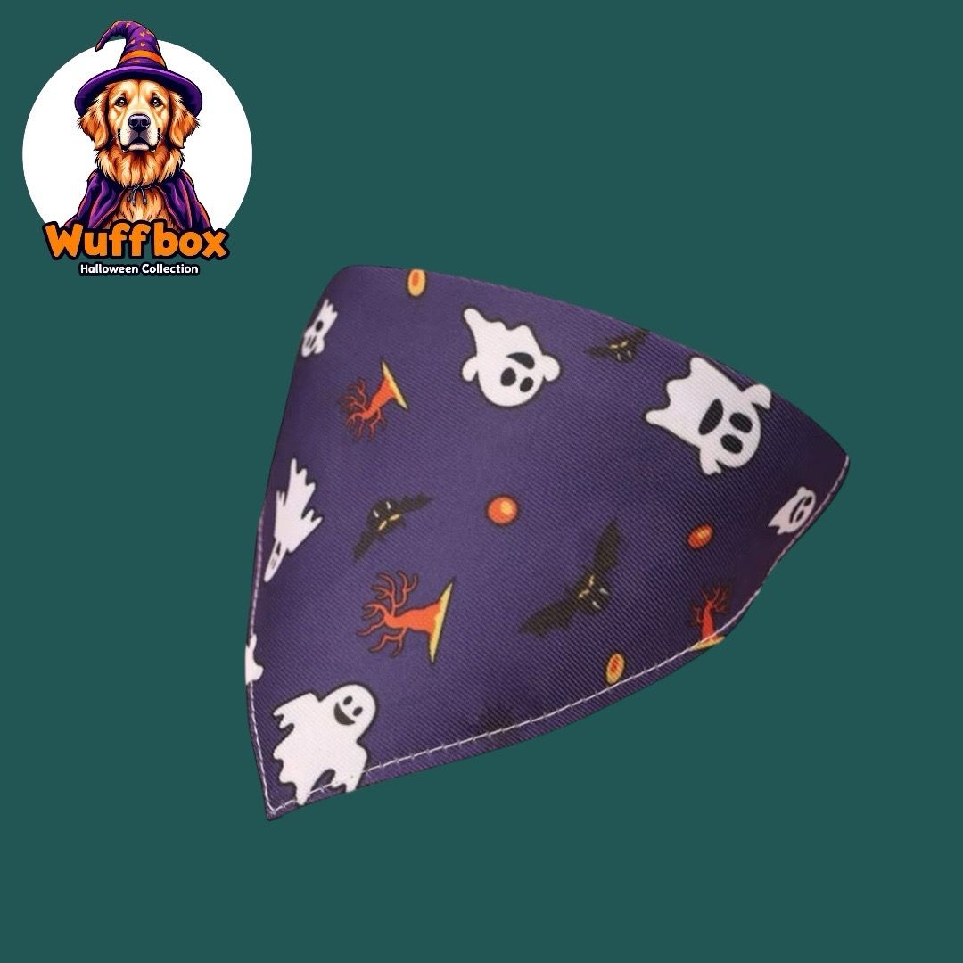 Halloween Theme - Purple Bandana Bib Collar