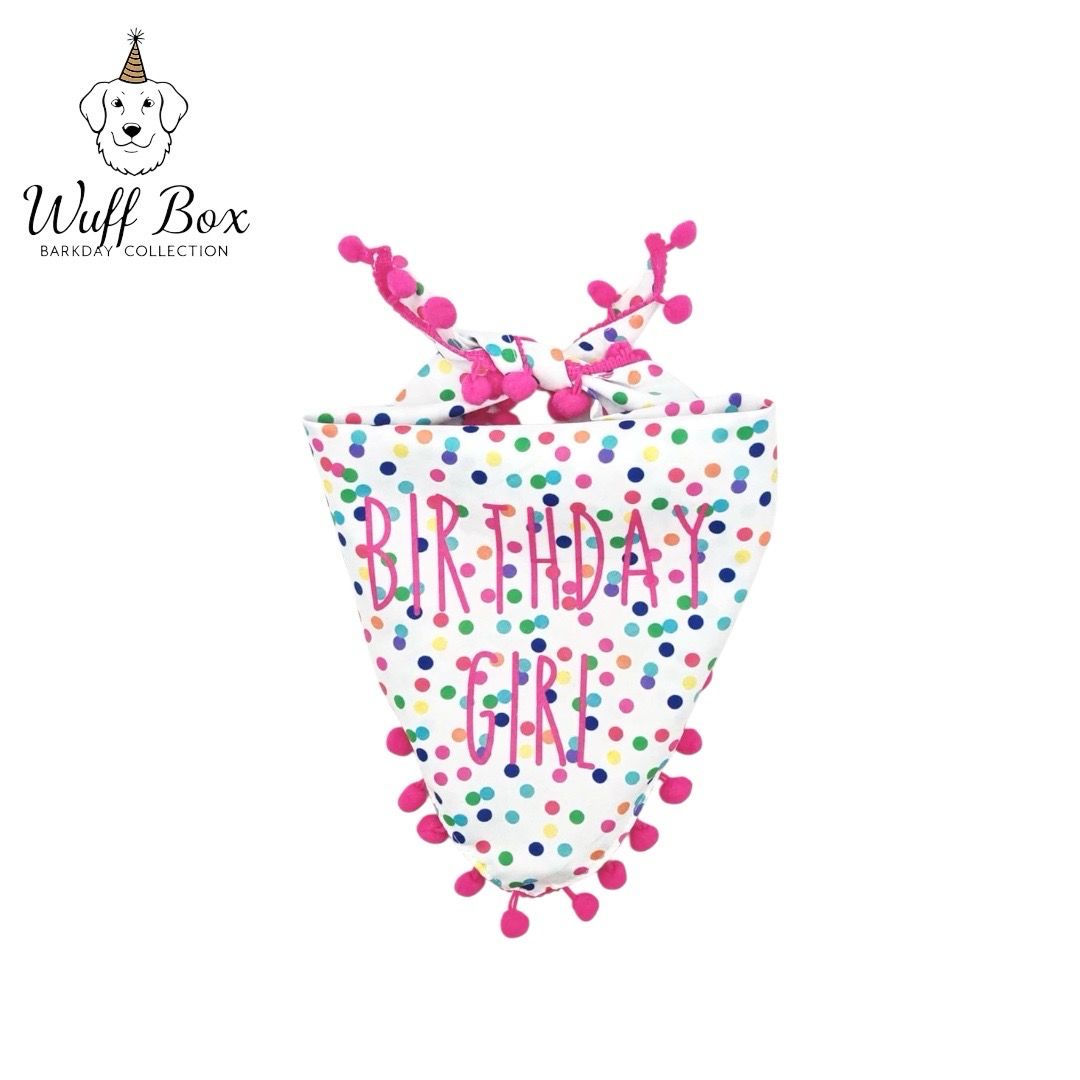 Birthday Girl Pom Pom Bandana