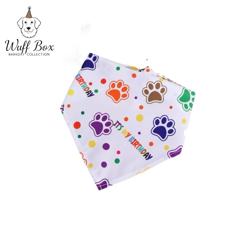“It’s My Birthday” Paw Print Bandana