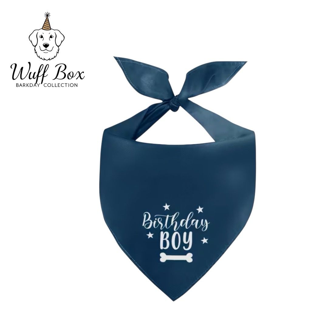 Navy Blue “Birthday Boy” Bandana