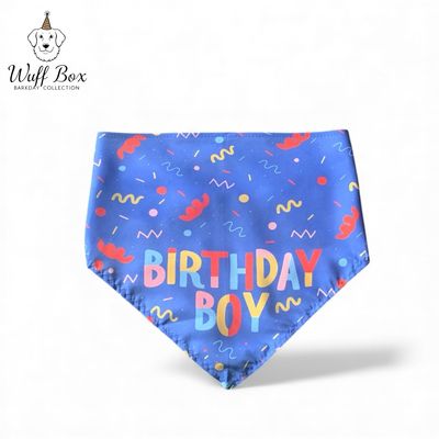 Blue Birthday Boy Confetti Bandana 