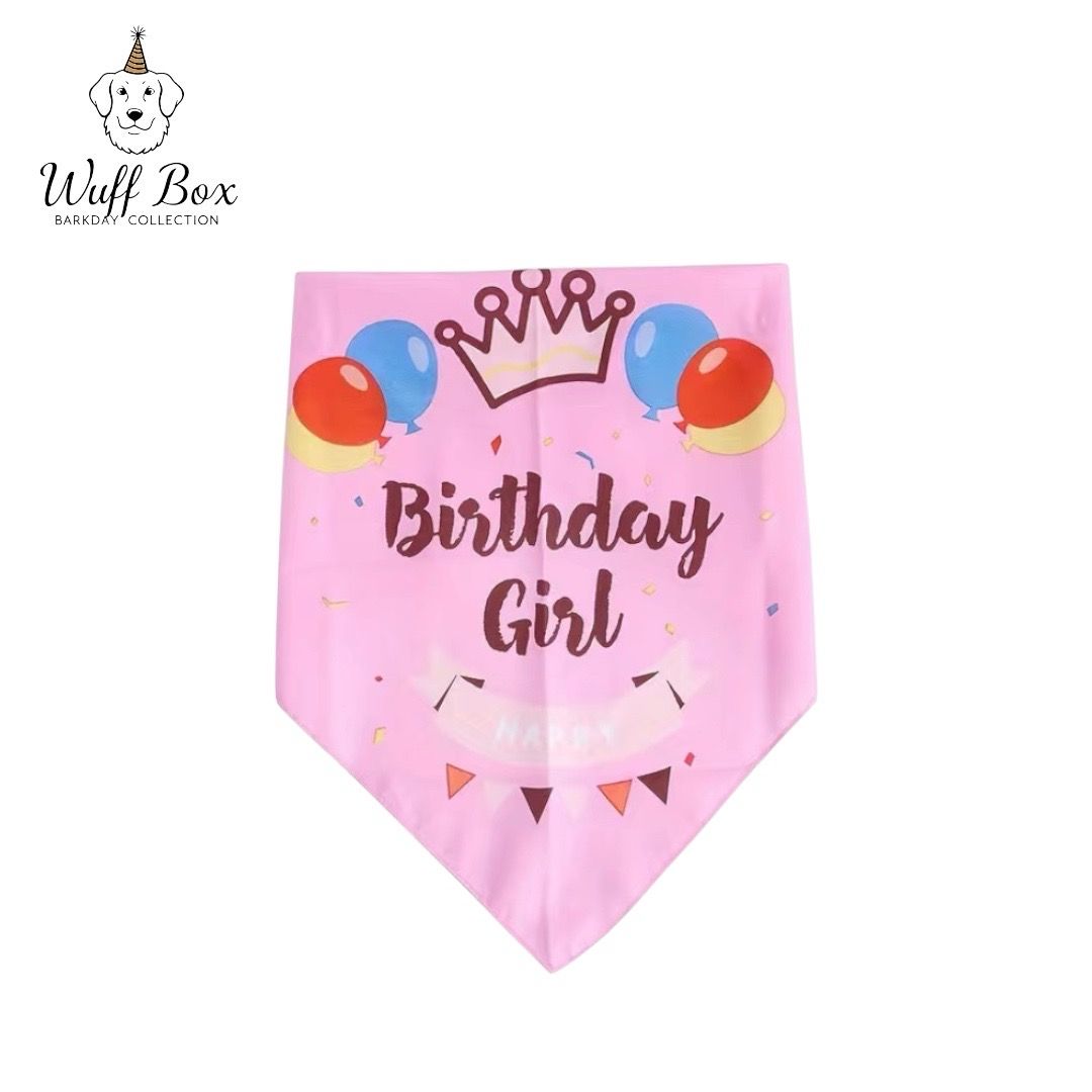 Baby Pink Birthday Girl Bandana 