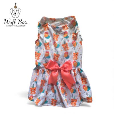 Teddy Bear Birthday Pawty Print Breathable Dress