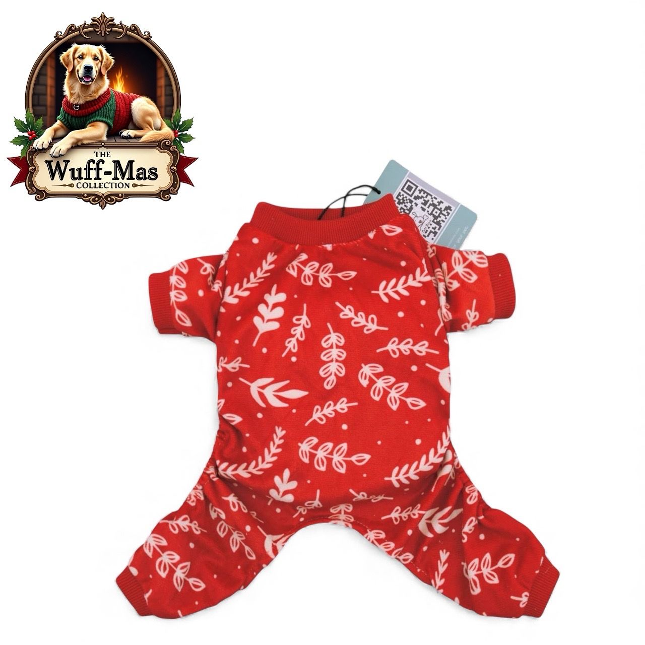 Cutebone Velvet Red Leaf Print Onesie