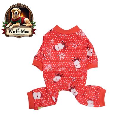 Red Santa Print Cotton Onesie