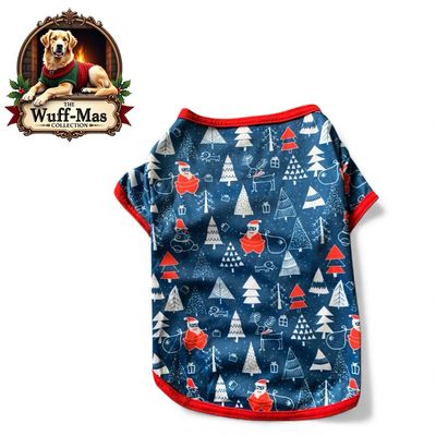 Blue Holiday Print Tee