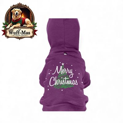 Purple “Merry Christmas” Print Hoodie