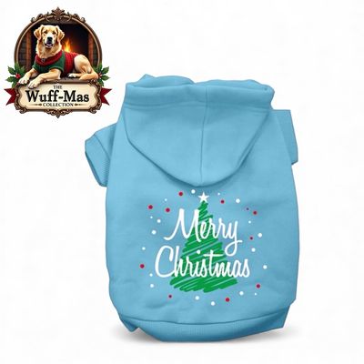 Blue “Merry Christmas” Print Hoodie