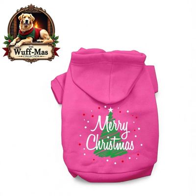 Fusia Pink “Merry Christmas” Print Hoodie