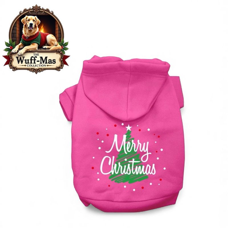 Fusia Pink “Merry Christmas” Print Hoodie