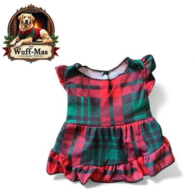 Holiday Print Ruffle Dress