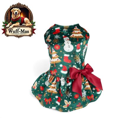 Fitwarm Bowknot Green Holiday Dress