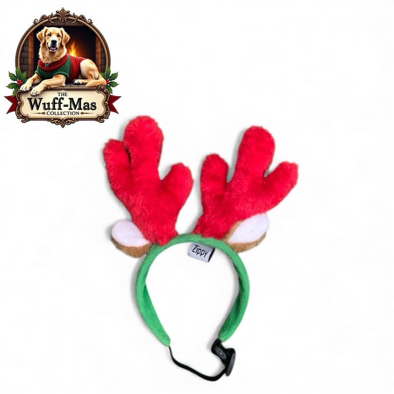 Zippy Paws Holiday Antler Headband 