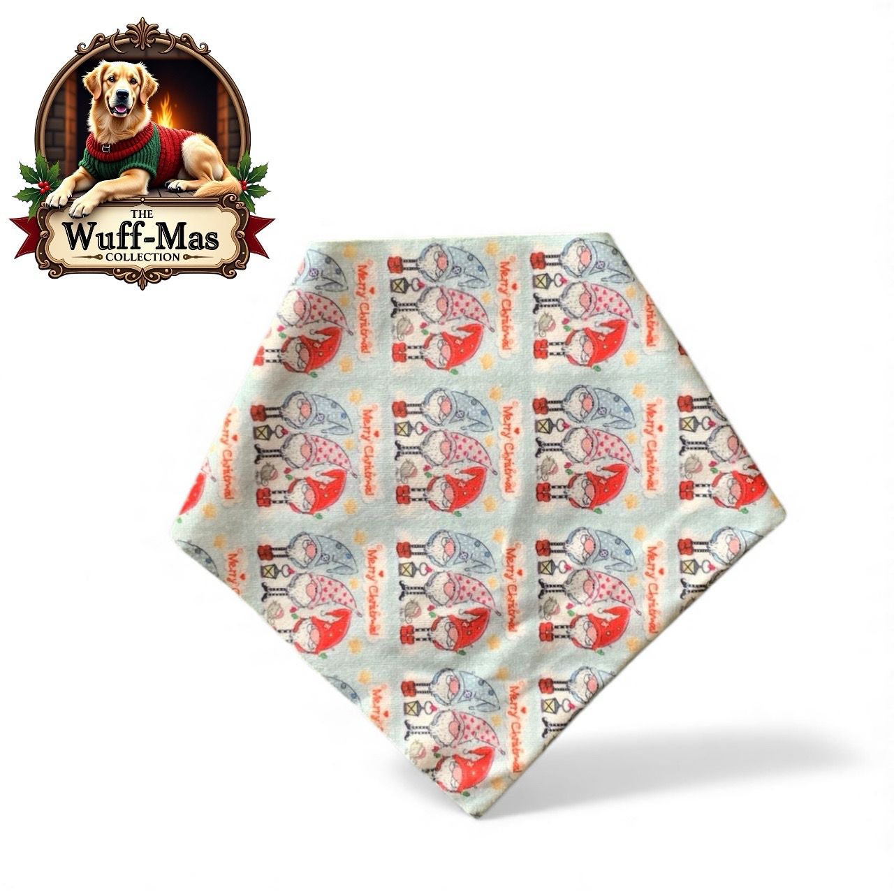 “Merry Christmas” Gnome Velvet Bandana