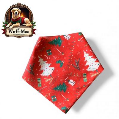 Christmas Tree Print Velvet Bandana 
