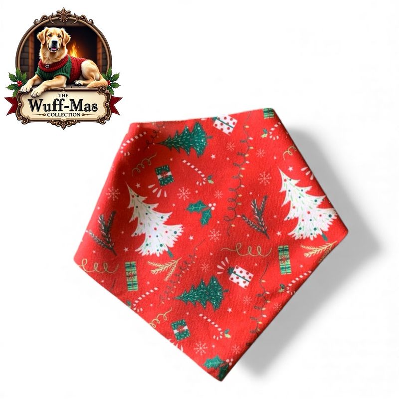 Christmas Tree Print Velvet Bandana 