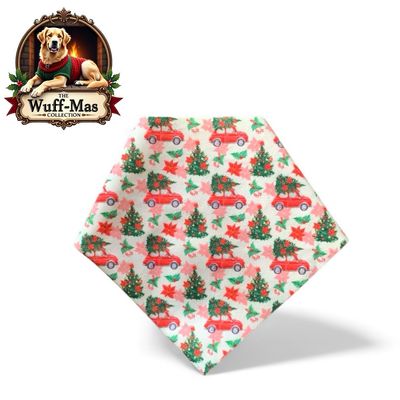 Christmas Tree &amp; Car Holiday Velvet Bandana