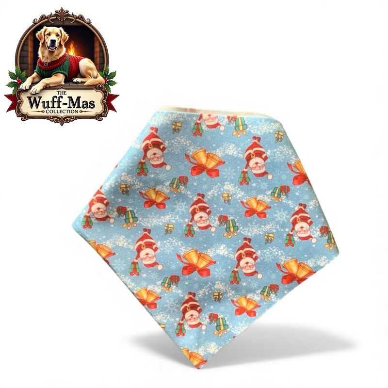 Santa Claus &amp; Bells Holiday Velvet Bandana