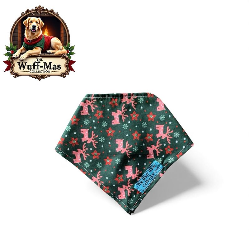 The Wuff Wear Collection Holiday Print Cotton Bandana