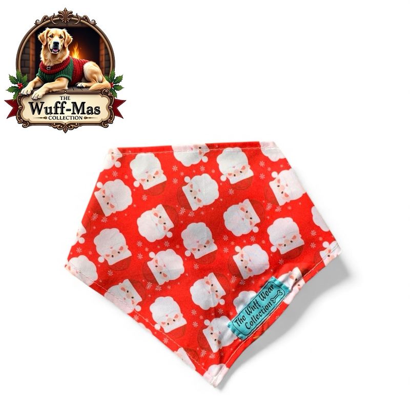 The Wuff Wear Collection Santa Cotton Red Bandana