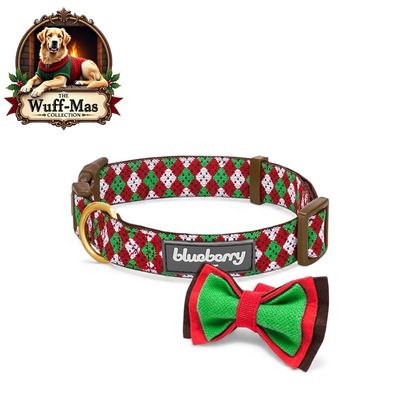 Blueberry Pet Bow Tie Holiday Collar