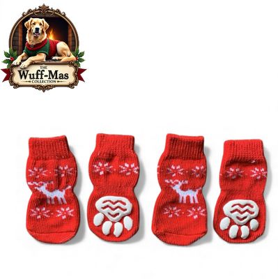 Reindeer Non-Skid Holiday Pet Socks